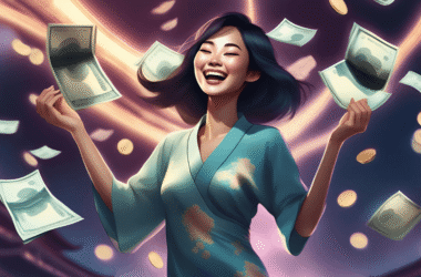 Cam model setting up Streamster on her laptop