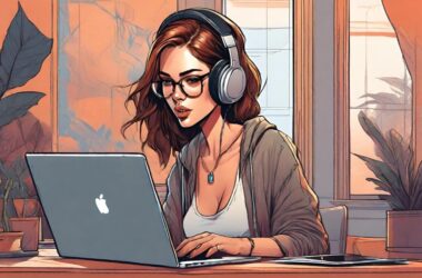 Cam model setting up HD live stream with Streamster app.