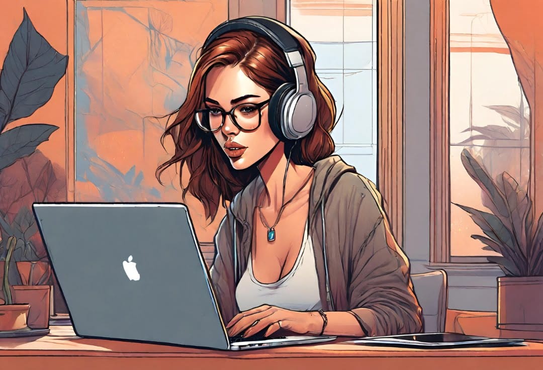 Cam model setting up HD live stream with Streamster app.