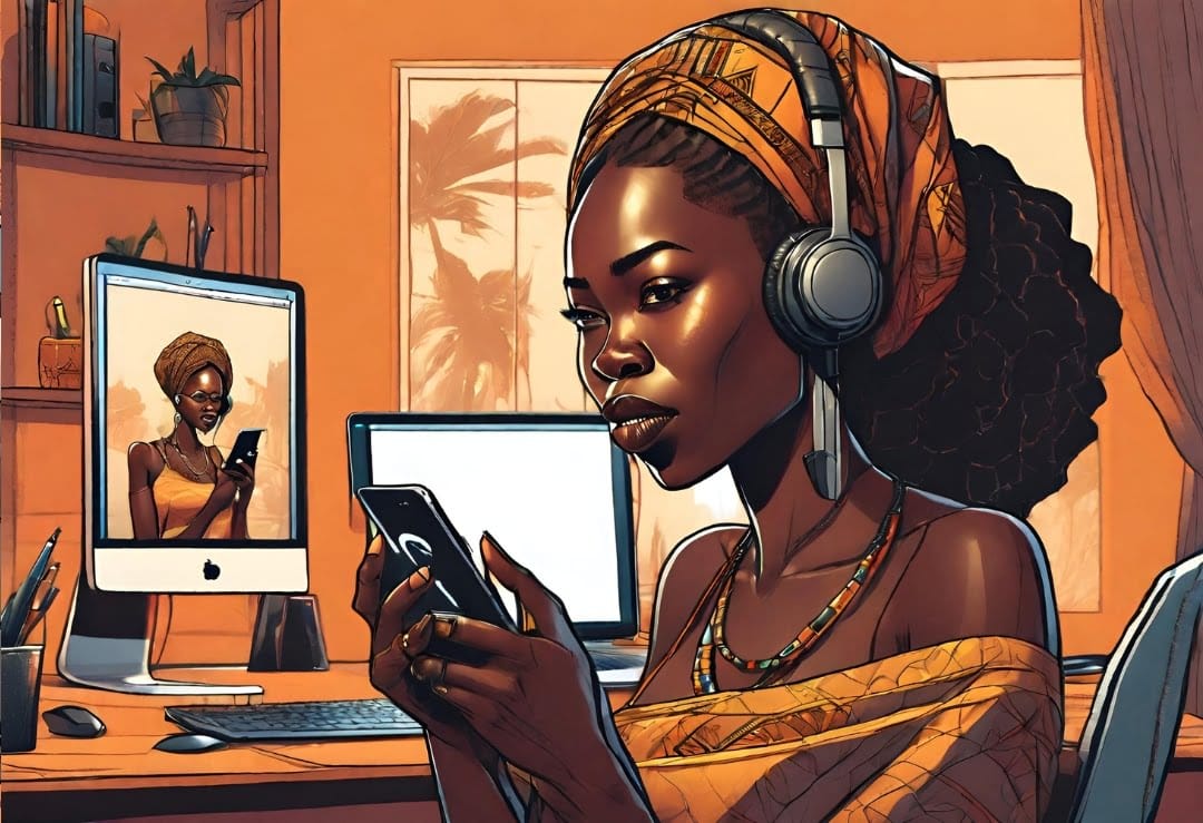 Cam model using smartphone as a remote control for webcam recording