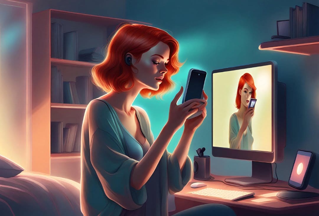 Cam model using smartphone to control webcam stream