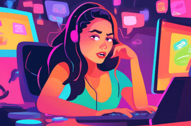 Cam model using Streamster mobile app for multichat during a live show