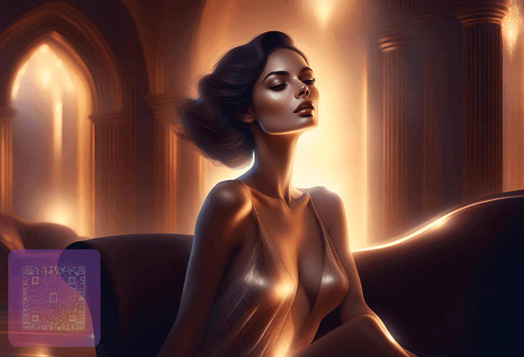 Cam model adding QR code overlay to her live stream