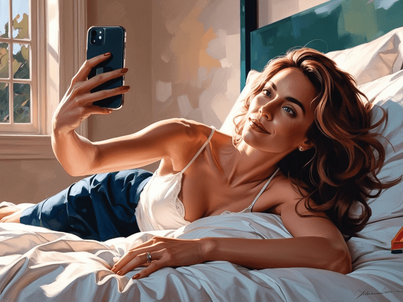 Cam model streaming from a smartphone outdoors using Streamster mobile app