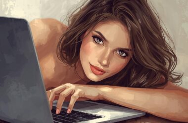 Confident cam model streaming smoothly thanks to cloud technology.